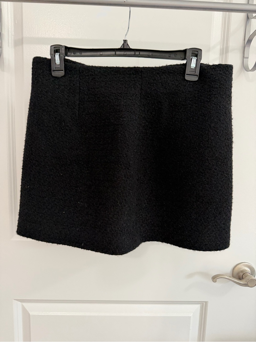 Mango Black Bouclé Mini Skirt